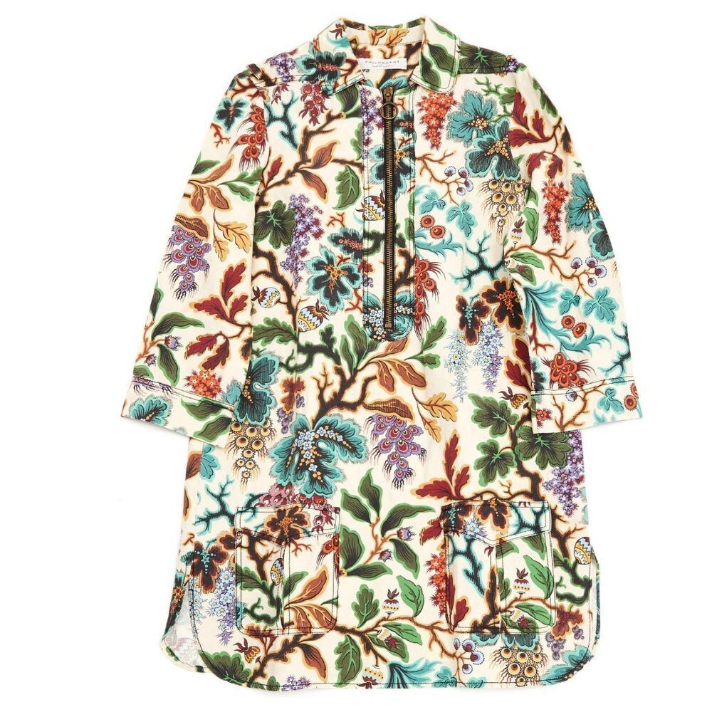 Philosophy di Lorenzo Serafini Floral Linen Silk Mini Dress 40 4